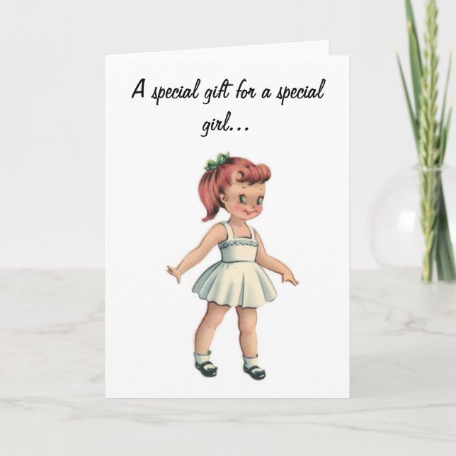 Carte de papier de joyeux anniversaire de poupée (Devant)