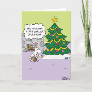 Carte de papier d'humour de Noël de lapin de