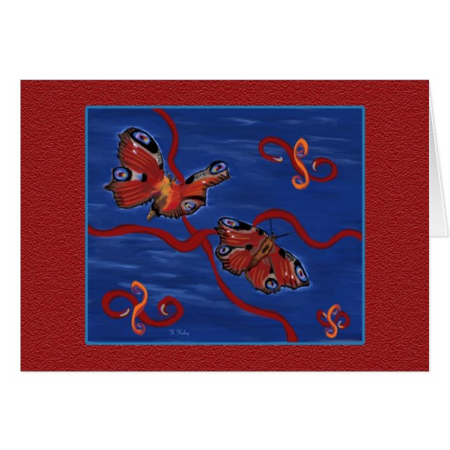 Carte de papillon de paon (Devant horizontal)
