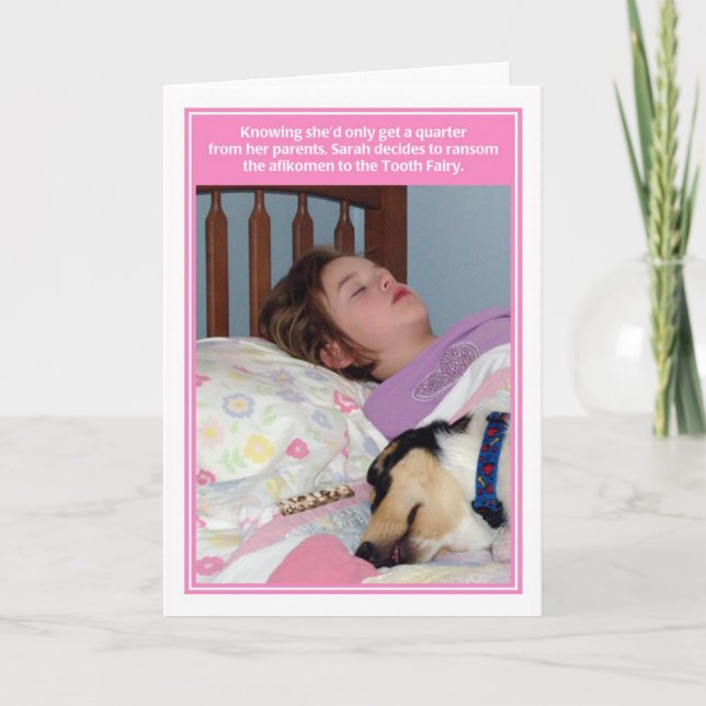 Carte de pâque de fée de dent de rançon d'Afikomen (Devant)