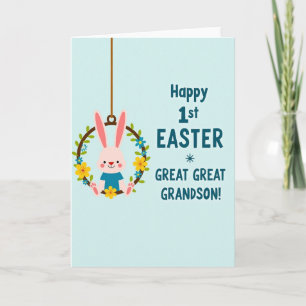 Carte de Pâques 1ère Bunny Floral
