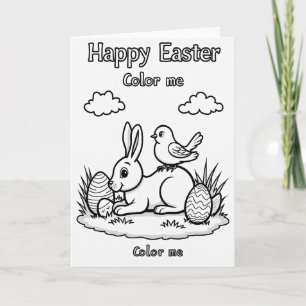 Carte de Pâques à Colorier Joyeuses Pâques