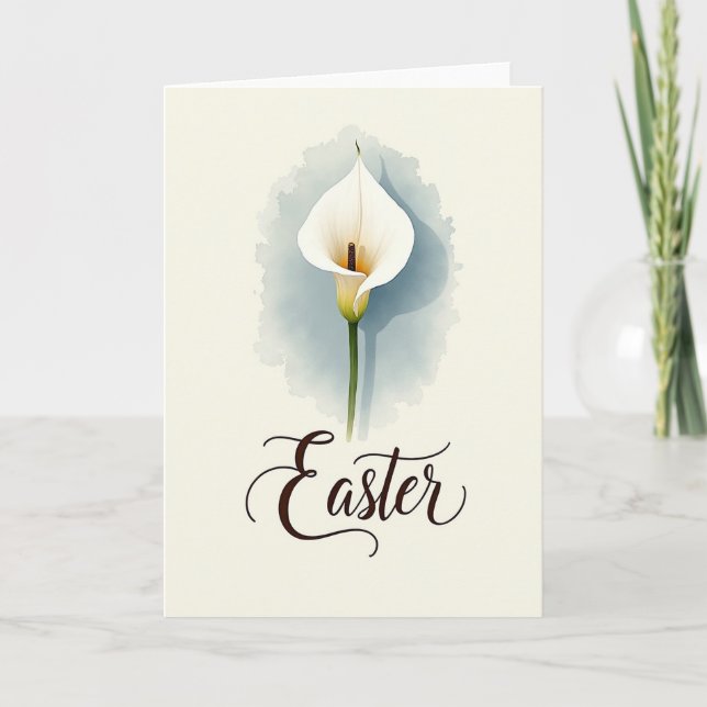 Carte de Pâques à Fleur Blanche (Devant)