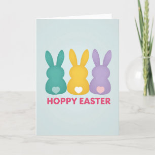 Carte de Pâques à motif de cœur de lapin
