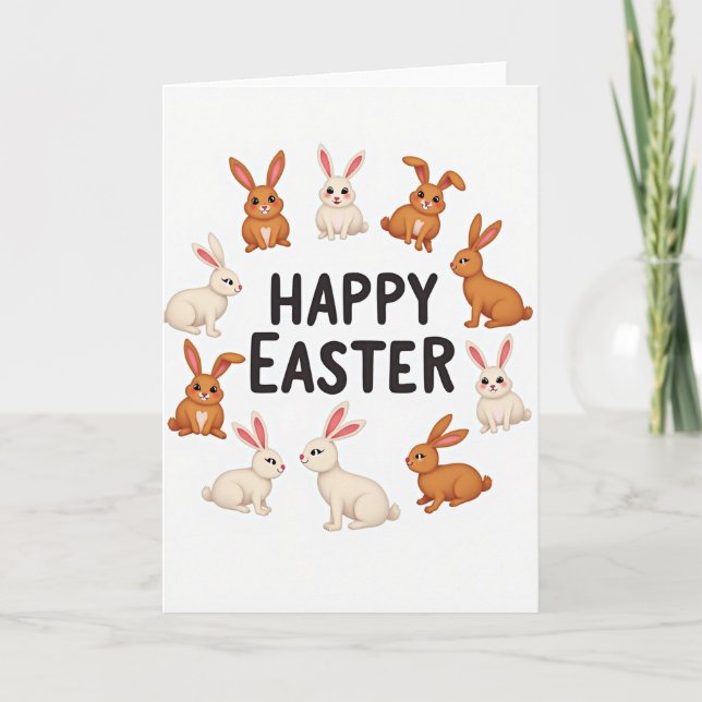 Carte de Pâques à motif de lapin (Devant)
