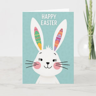 Carte de Pâques à motif lapin zigzag