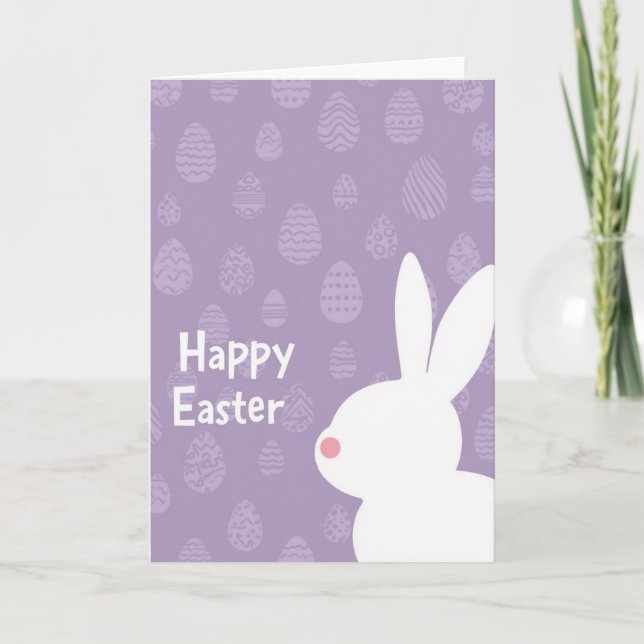 Carte de Pâques à motif violet (Devant)