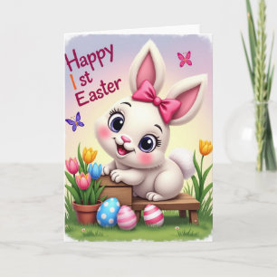 Carte de Pâques à pois de lapin