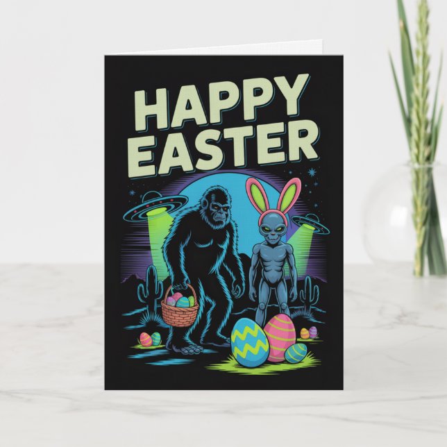 Carte de Pâques Alien Sasquatch (Devant)