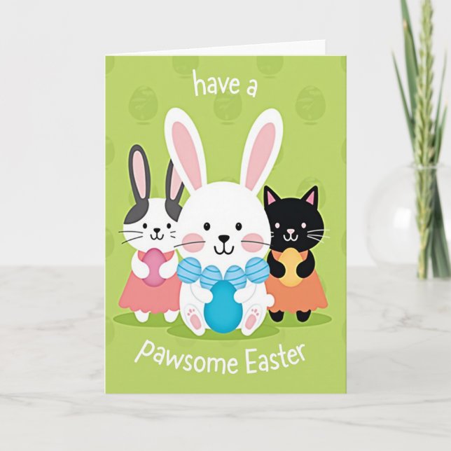 Carte de Pâques amis adorables (Devant)