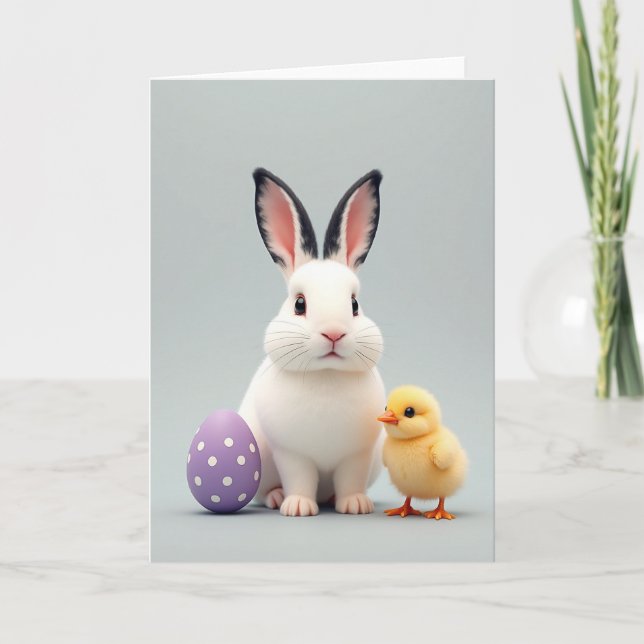 Carte de Pâques amis mignons de printemps (Devant)
