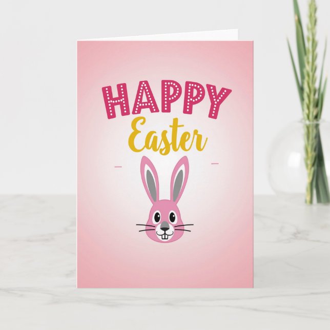 Carte de Pâques amusante avec lapin (Devant)