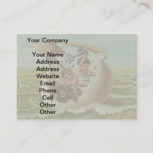 Carte de Pâques Antique OEufs de voile Enfants