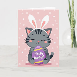Carte de Pâques au chat rayé