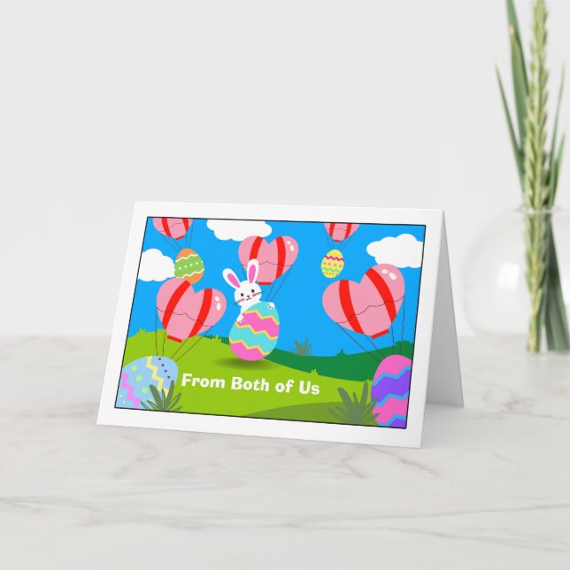 Carte De Pâques avec des ballons à air chaud (Devant)
