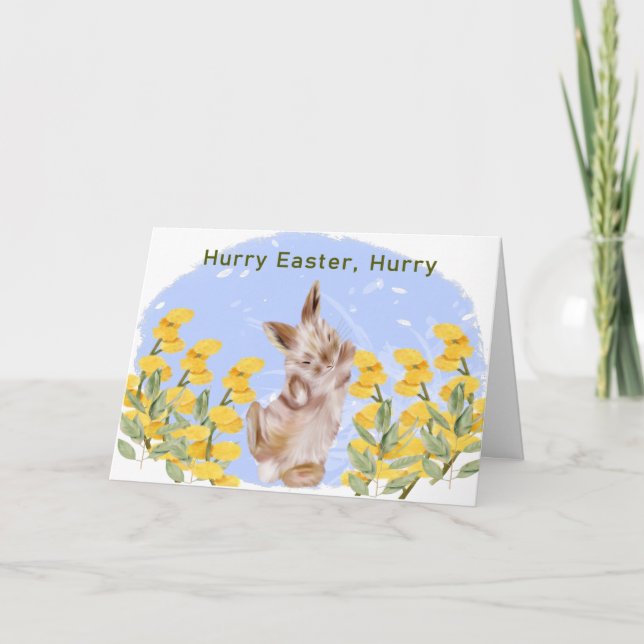Carte de Pâques avec lapin pour enfants (Devant)