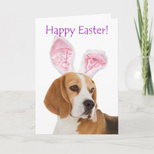 Carte de Pâques Beagle mignonne