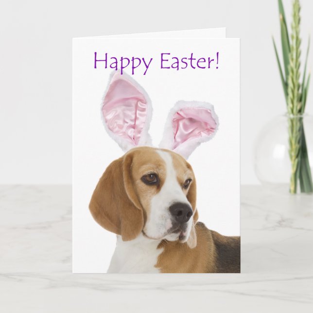 Carte de Pâques Beagle mignonne (Devant)