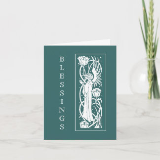 Carte de Pâques Beardsley Art Nouveau Angel