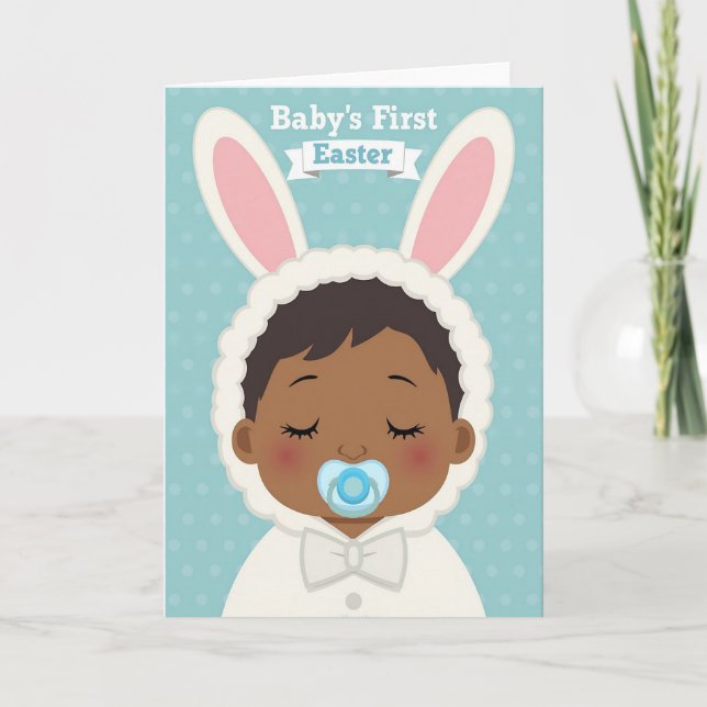 Carte de Pâques bébé à pois (Devant)