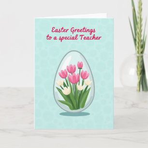 Carte de Pâques Bouquet de Printemps pour Enseigna