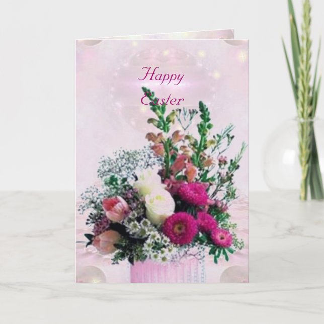 Carte de Pâques Bouquet Fleurs (Devant)