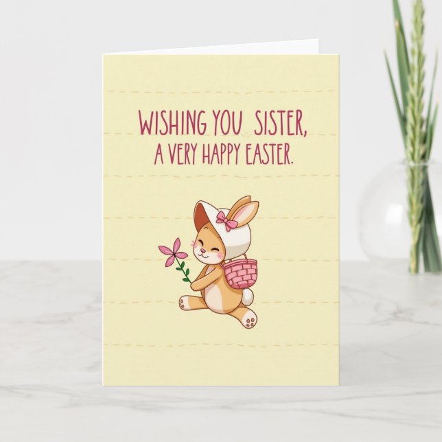 Carte de Pâques Bunny Bloom (Devant)