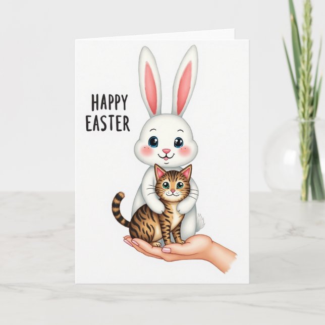 Carte de Pâques Bunny et Kitty (Devant)