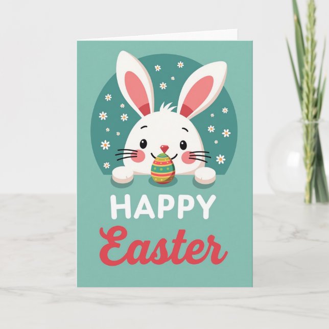 Carte de Pâques Bunny Happy (Devant)