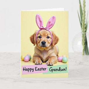 Carte de Pâques Chiot Mignon