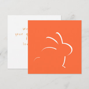 Carte de Pâques classique lapin blanc orange