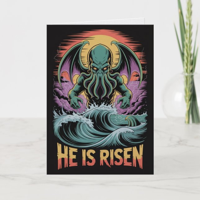 Carte de Pâques Cthulhu est ressuscité (Devant)
