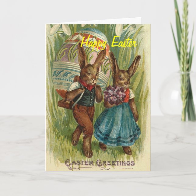 Carte de Pâques d'amis de lapin (Devant)