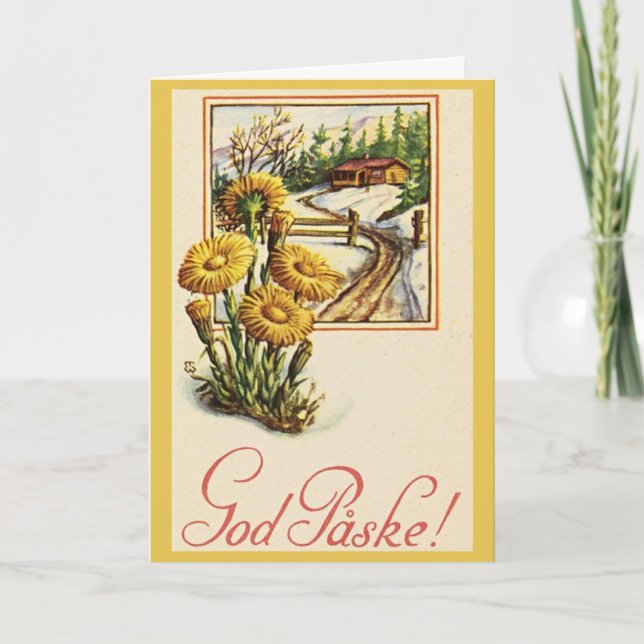 Carte de Pâques danoise vintage (Devant)