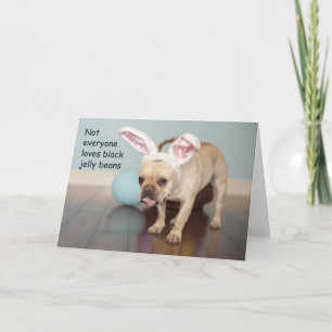 Carte de Pâques de bouledogue français !