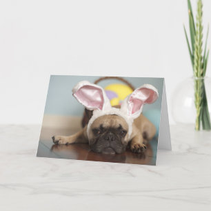 Carte de Pâques de bouledogue français !