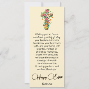 Carte de Pâques de la Croix Florale de Bouquet