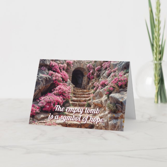Carte de Pâques de la tombe du jardin vide (Devant)