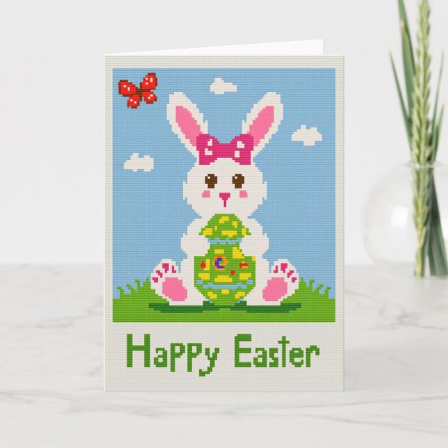 Carte de Pâques de Pixel Rabbit (Devant)