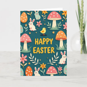 Carte de Pâques de printemps heureux