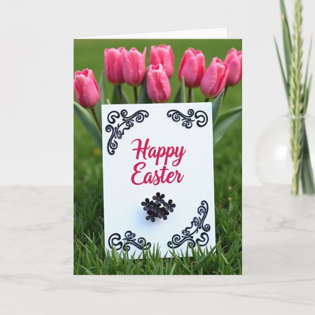 Carte de Pâques de printemps joyeuse (Devant)