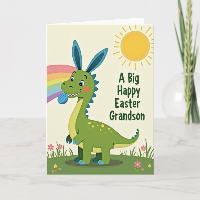 Carte de Pâques Dino Tachetée (Devant)