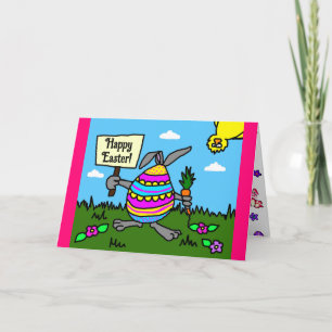 Carte de Pâques drôle en dessin animé