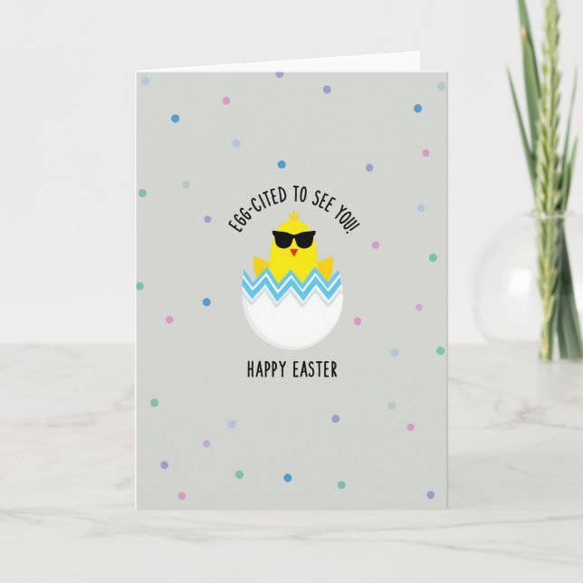 Carte de Pâques Eggcited To See You (Devant)