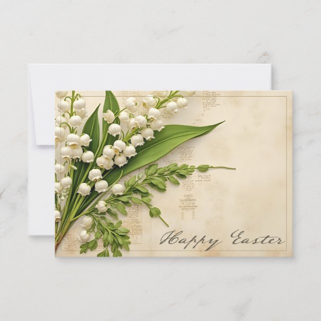 Carte de Pâques Élégante Muguet (Devant)