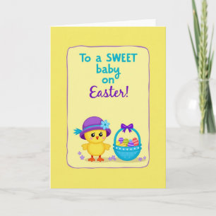 Carte de Pâques en faux papier doré pour bébé doux