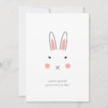 Carte de Pâques face au lapin mignon