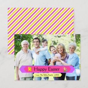 Carte de Pâques familiale 3x5 - Photo joyeuse de P