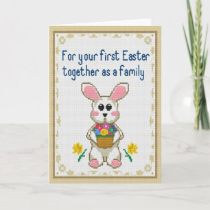Carte de Pâques familiale brodée