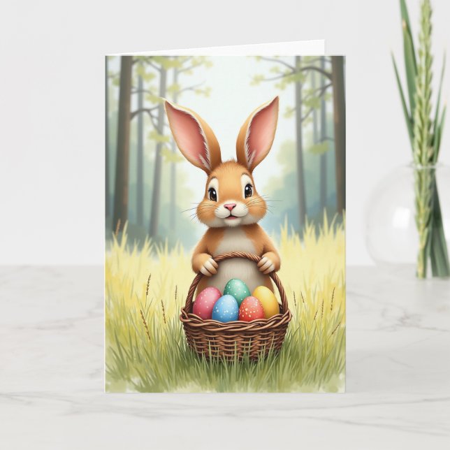 Carte de Pâques festive Lapin de Printemps (Devant)